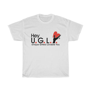 Unisex Heavy Cotton Tee - Hey U.G.L.Y. Logo